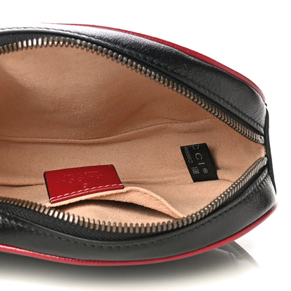 Gucci Azalea Calfskin Matelasse Diagonal Torchon GG Marmont Belt Bag 75 30 Black Romantic Cerise 5 of 10