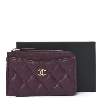 Chanel Caviar Quilted CC Zip Around Card Holder Burgundy 8 of 8