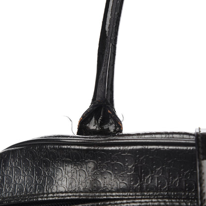 Christian Dior Patent Calfskin Embossed Saddle Bowler Black 10 of 12