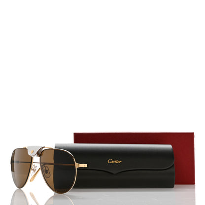 Cartier Santos de Cartier CT0166S Sunglasses Gold Brown 8 of 8