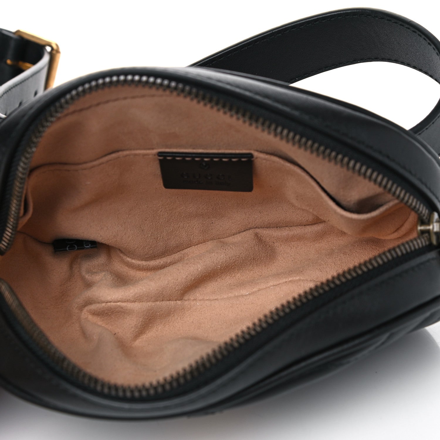 Gucci Calfskin Matelasse GG Marmont Belt Bag 85 34 Black 5 of 6