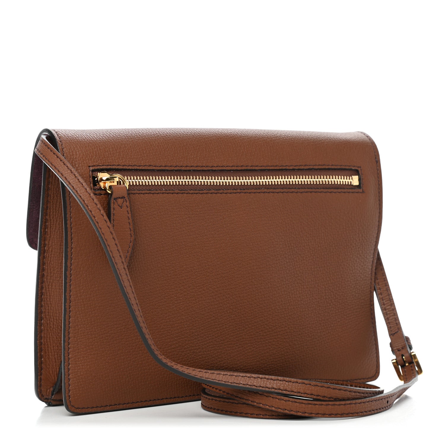 Burberry Derby Calfskin House Check Small Macken Crossbody Bag Tan 2 of 7