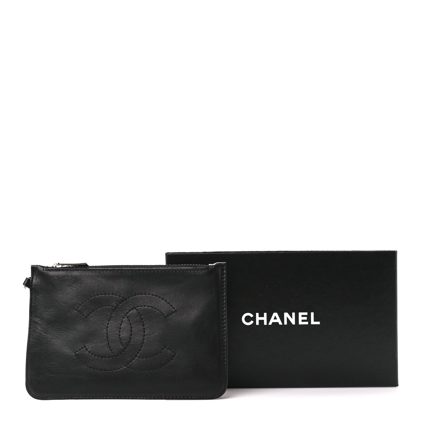 Calfskin CC Small Cosmetic Case Black