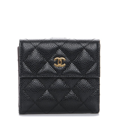 Chanel Caviar Quilted Compact French Flap Wallet Black 1 of 9