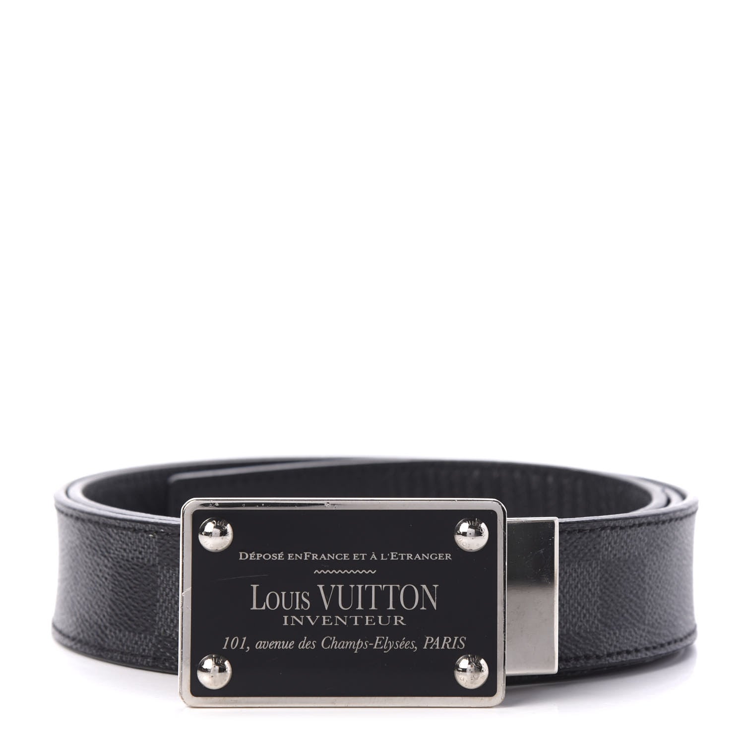 Louis Vuitton Damier Graphite 35mm LV Inventeur Reversible Belt 110 44 1 of 4