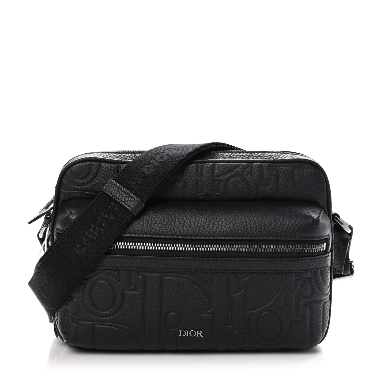 Christian Dior Grained Calfskin Embossed Dior Gravity Rider Zipped 2.0 Messenger Black 1 of 12