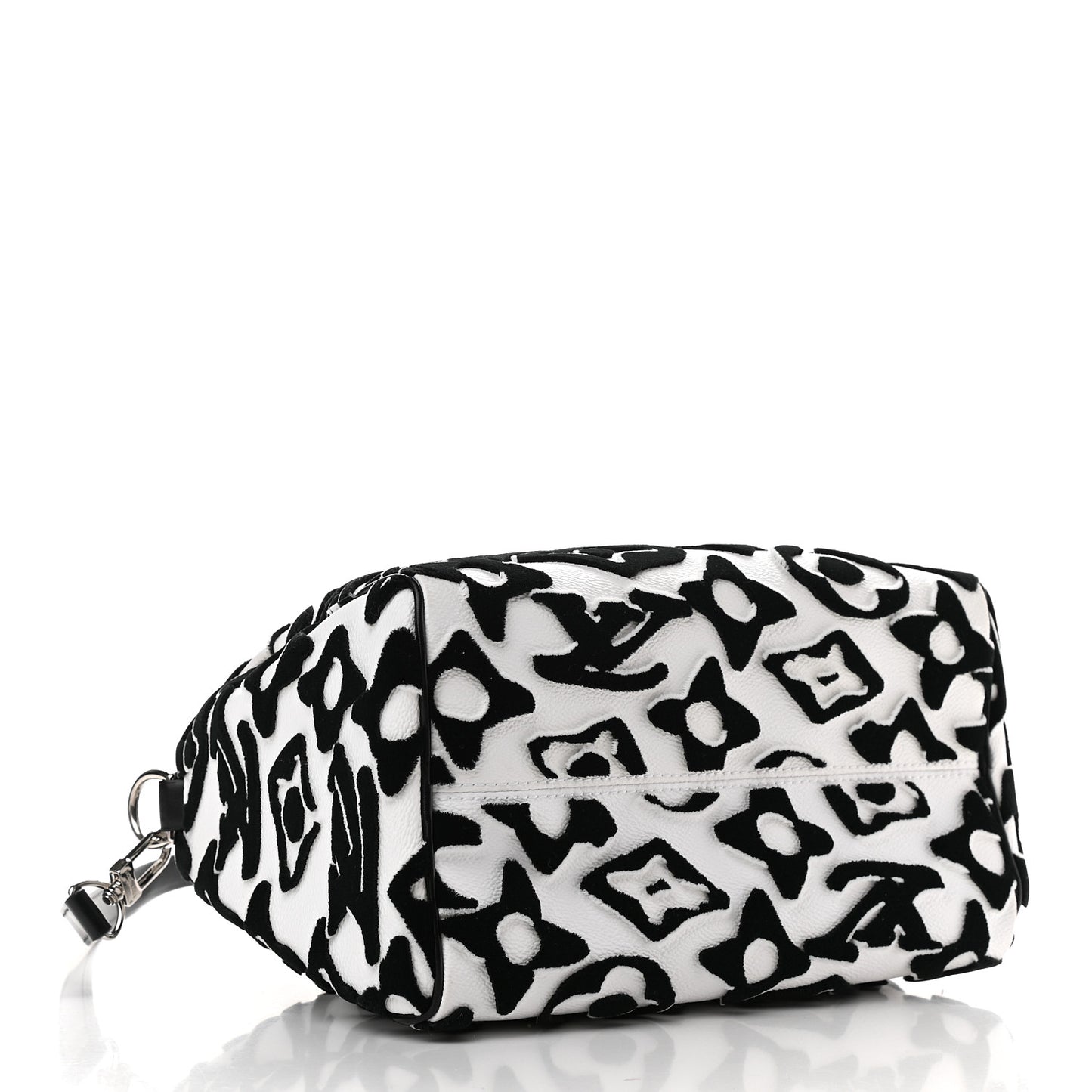 X UF Tufted Monogram Speedy Bandouliere 25 White Black