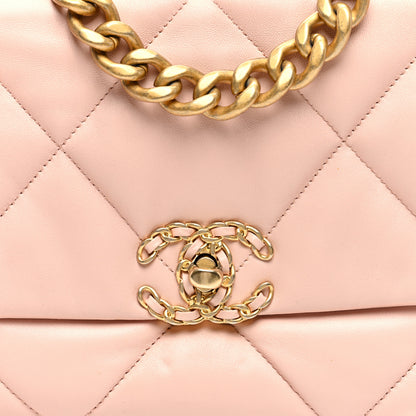 Chanel Goatskin Quilted Medium Chanel 19 Flap Light Pink 8 of 10