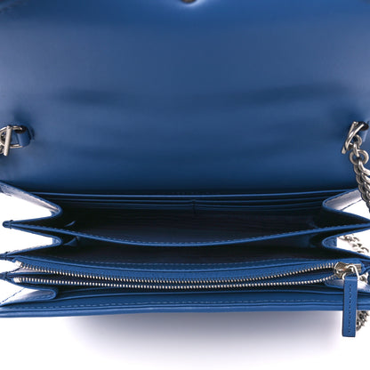 Gucci Calfskin Matelasse Aria GG Marmont Chain Wallet Clear Blue 5 of 10