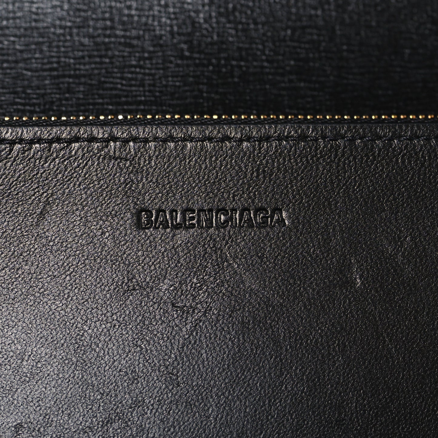 Calfskin Stripe Embossed Small Gossip Bag Black