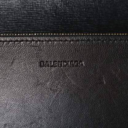 Balenciaga Calfskin Stripe Embossed Small Gossip Bag Black 6 of 9