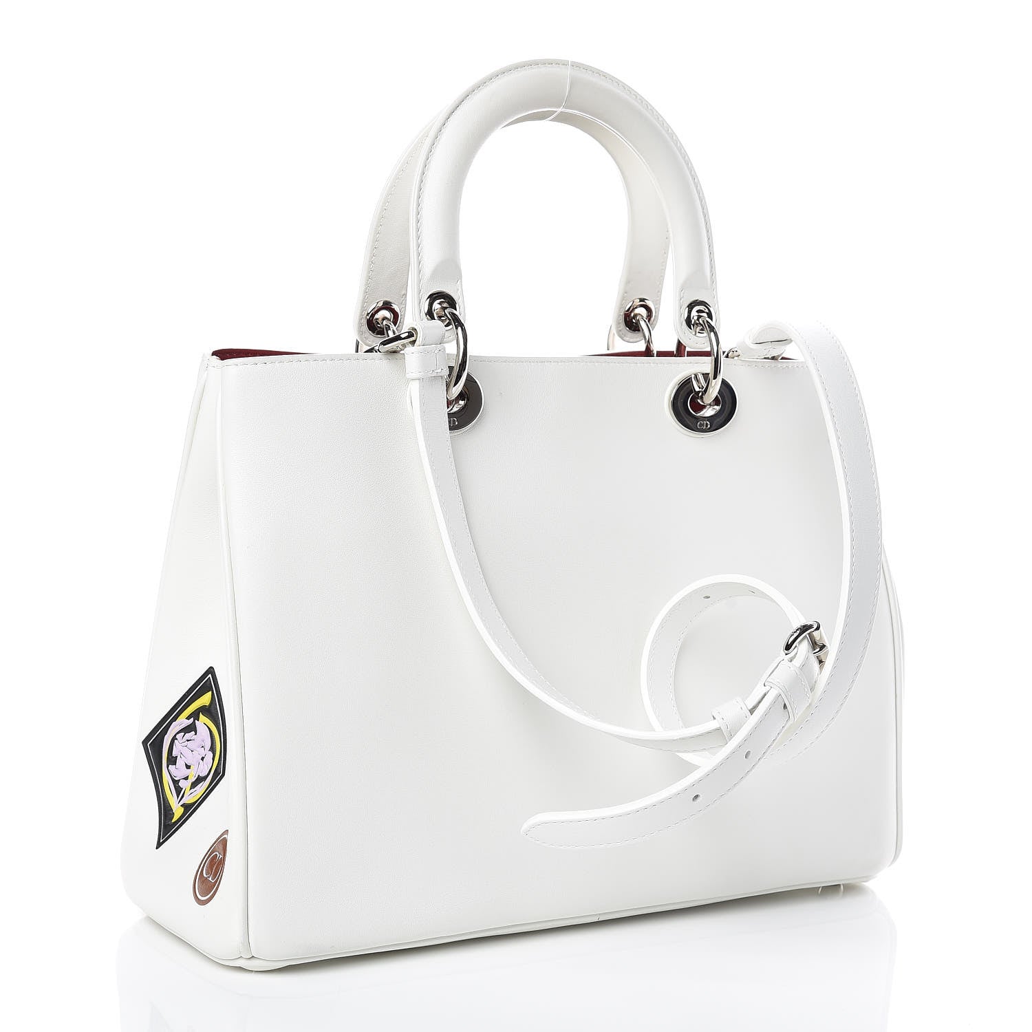 Christian Dior Calfskin Paradise Medium Diorissimo Tote White 5 of 15