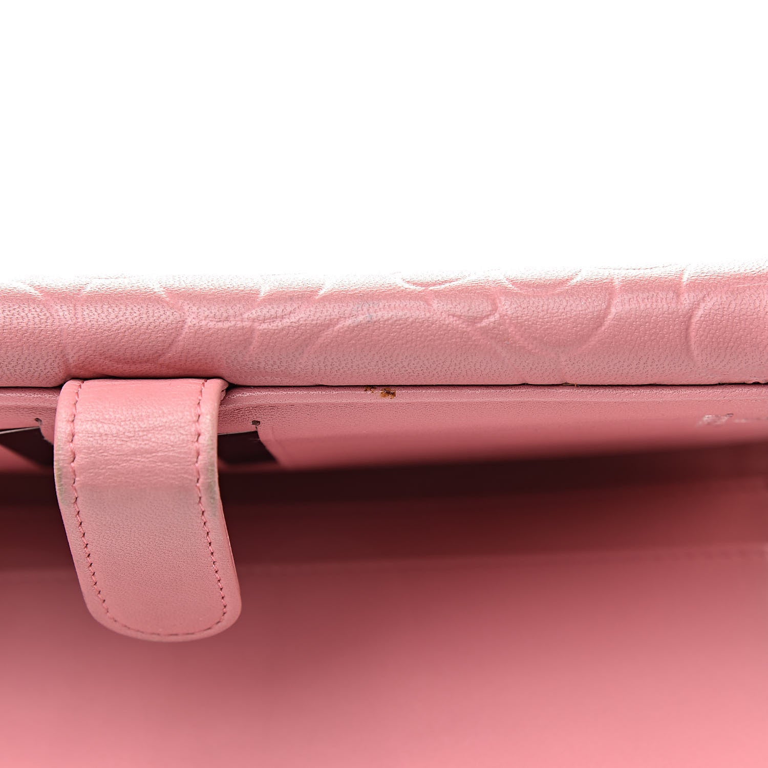 Chanel Lambskin Camellia Embossed Long Double Wallet Pink 17 of 19