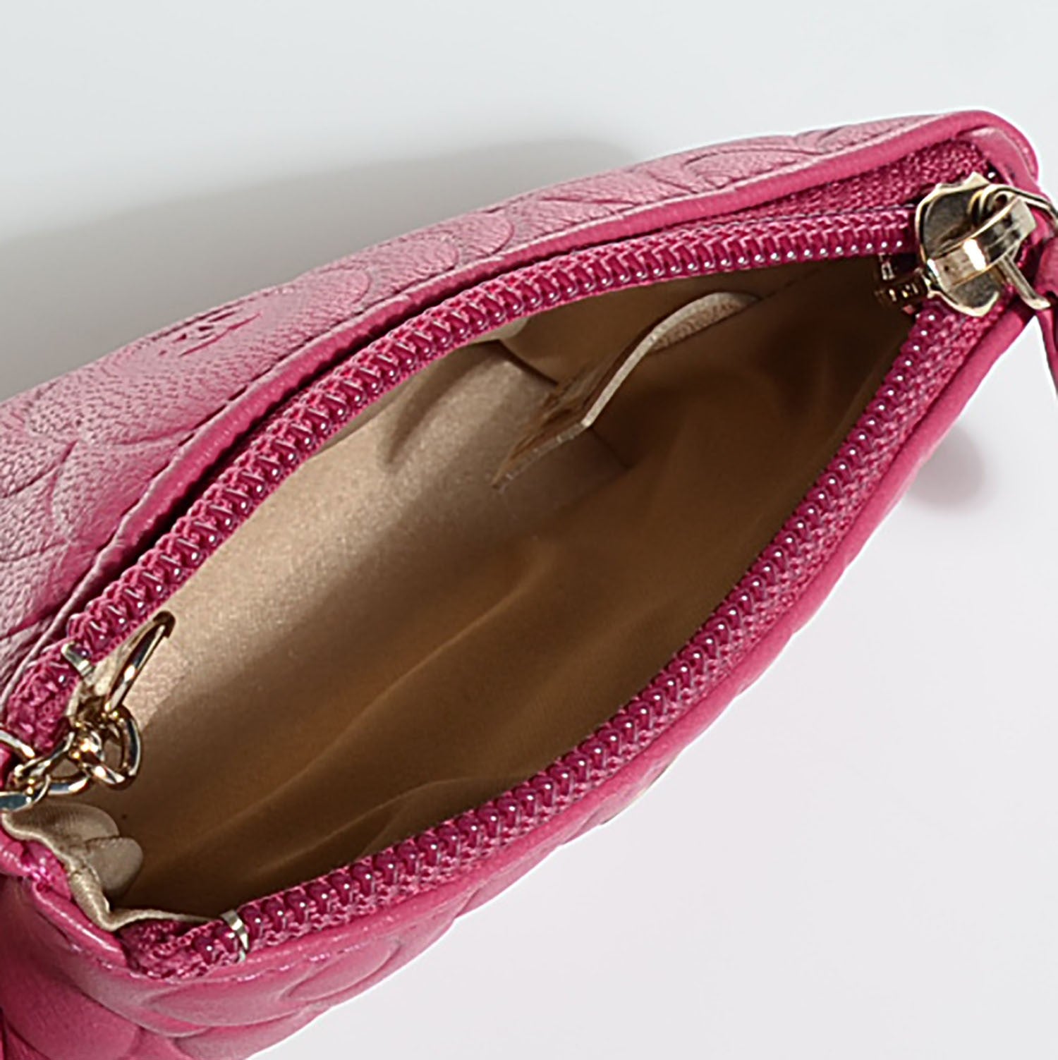 Chanel Lambskin Camellia Embossed Key Holder Case Fuchsia 5 of 8