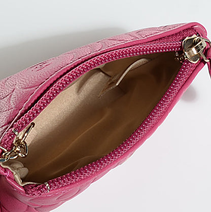 Chanel Lambskin Camellia Embossed Key Holder Case Fuchsia 5 of 8