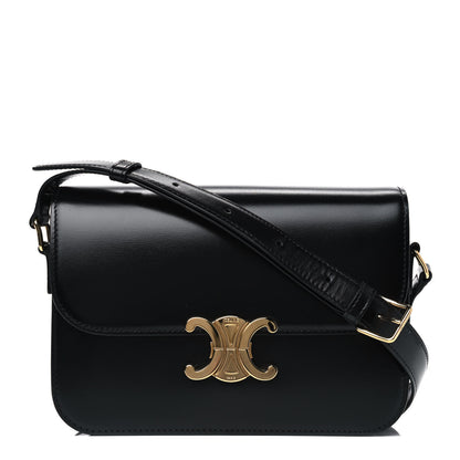Celine Shiny Calfskin Medium Triomphe Black 1 of 7
