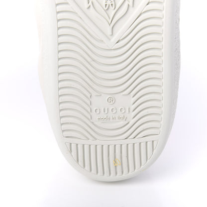 Gucci Calfskin Stripe Womens New Ace Sneakers 40 New Mystic White Ecru Red Flame 7 of 10