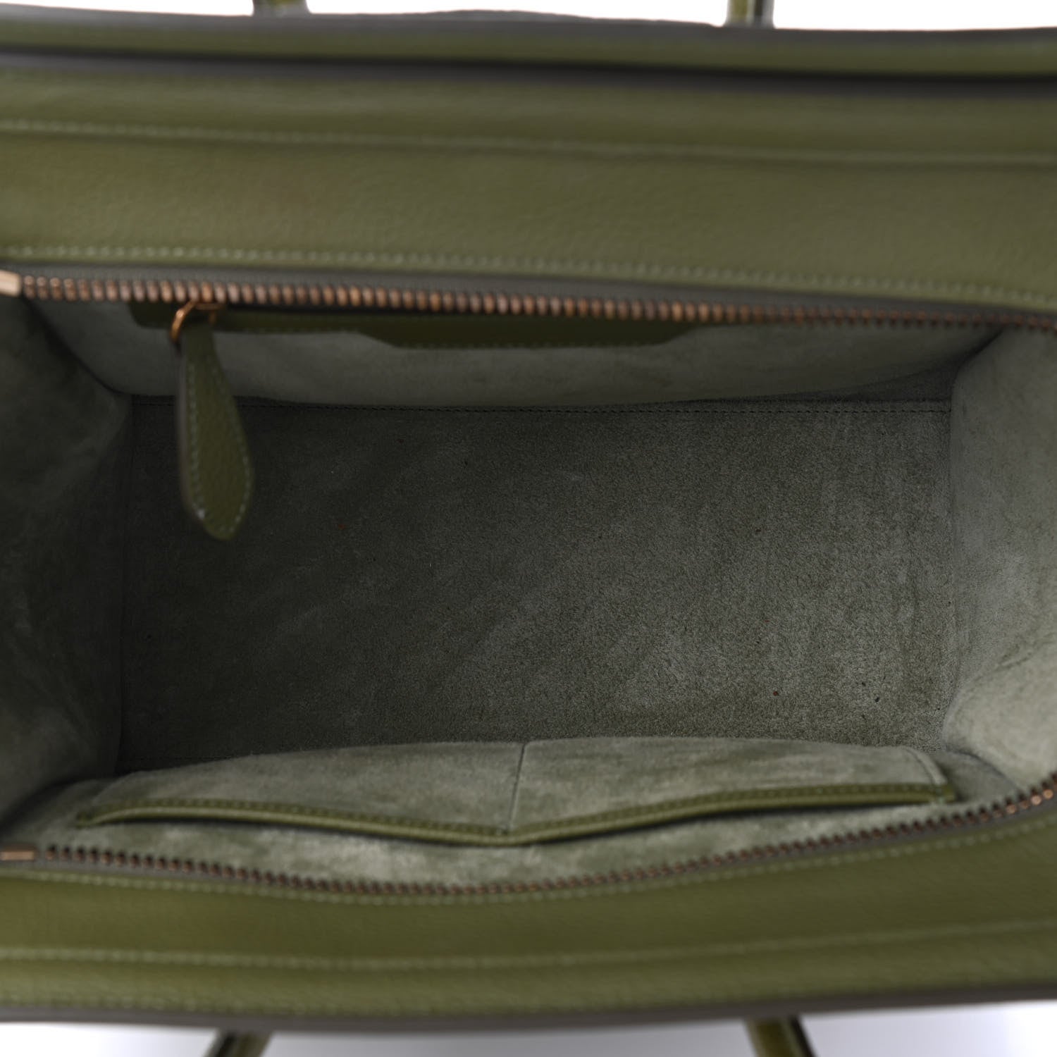 Celine Drummed Calfskin Micro Luggage Light Khaki 5 of 11