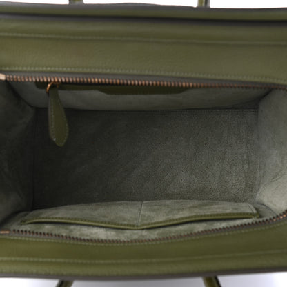 Celine Drummed Calfskin Micro Luggage Light Khaki 5 of 11