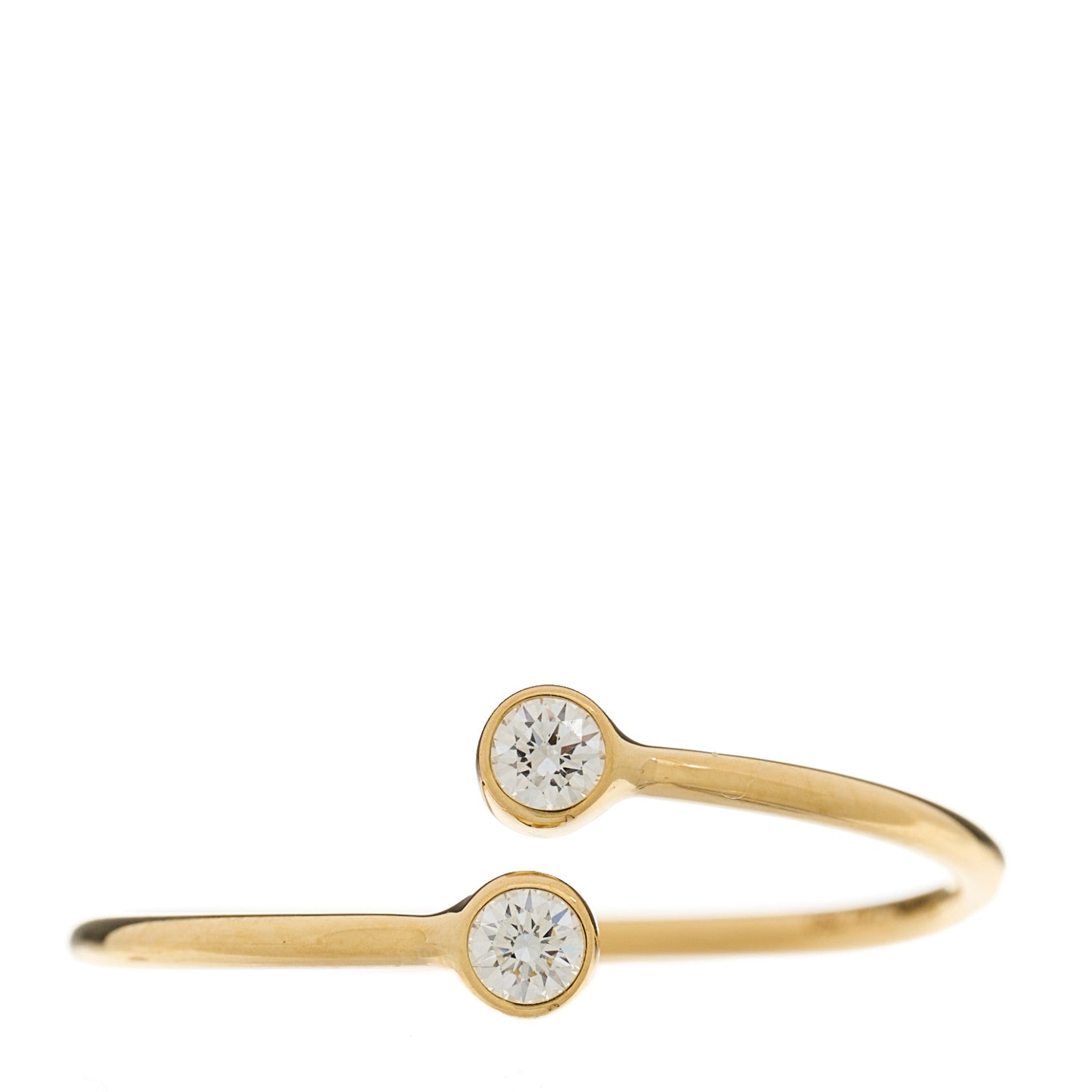 Tiffany 18K Yellow Gold Diamond Elsa Peretti Hoop Ring 54 6.75 1 of 4