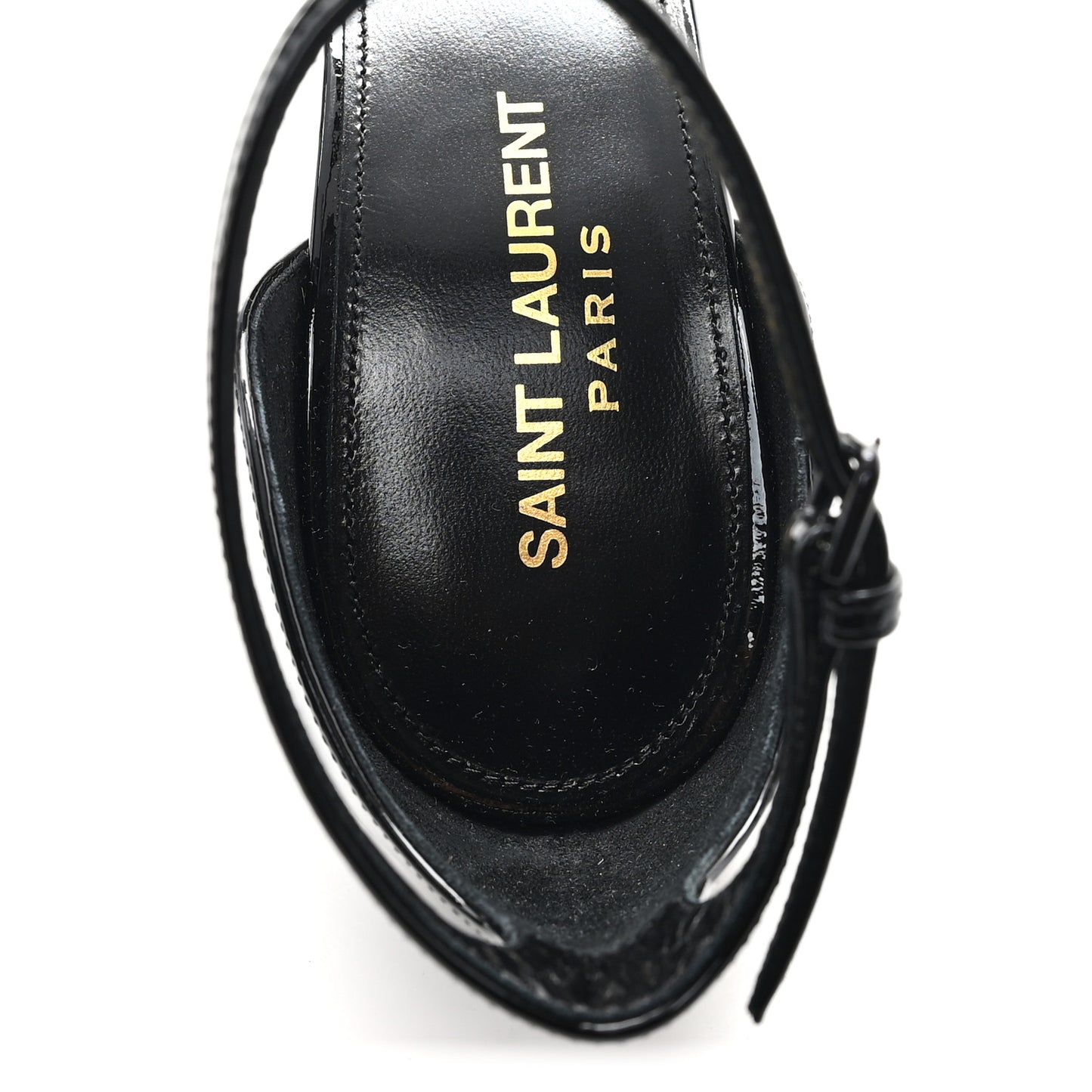 Patent Calfskin Opyum 110 Sandals 38 Black