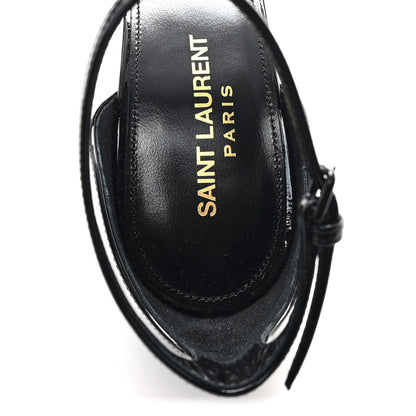 Saint Laurent Patent Calfskin Opyum 110 Sandals 38 Black 8 of 10