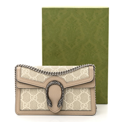 Gucci GG Supreme Monogram Textured Dollar Calfskin Super Mini Dionysus Shoulder Bag Beige Mystic White Oatmeal 13 of 13