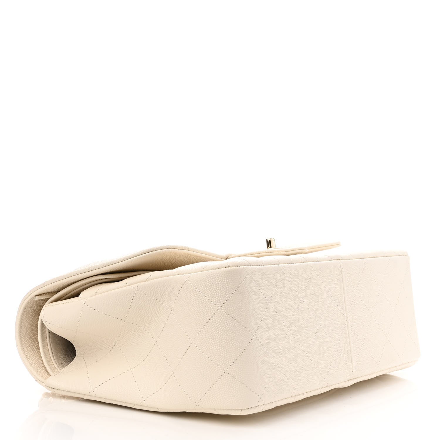 Chanel Caviar Quilted Jumbo Double Flap White 3 of 13