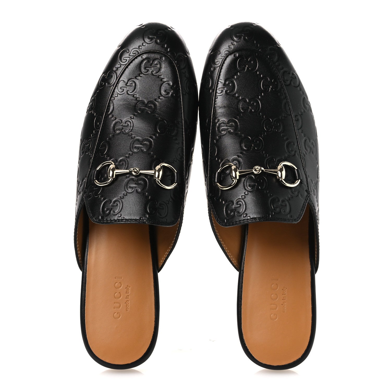 Gucci Glamour Calfskin Guccissima Womens Princetown Slippers 37.5 Black 2 of 13