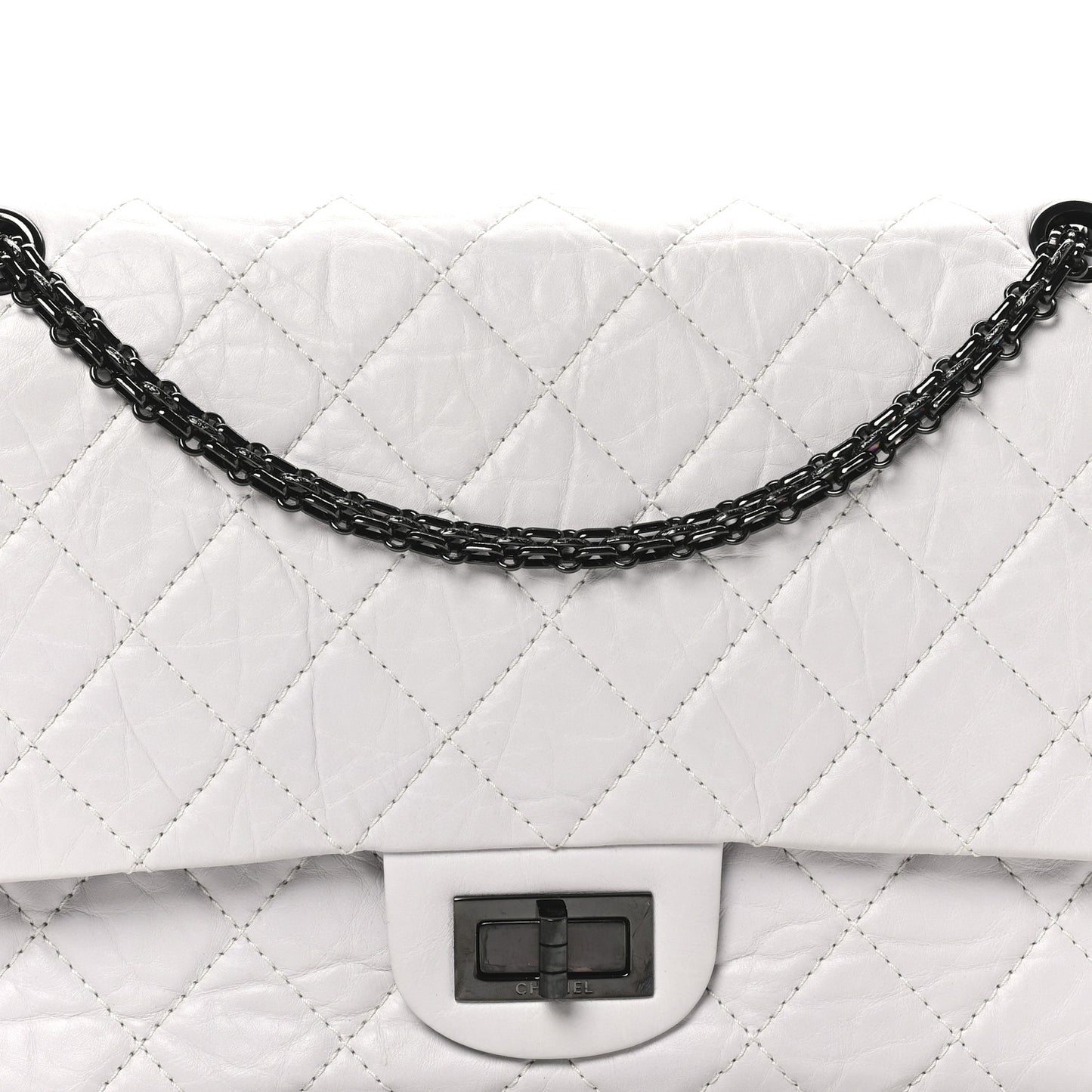 Aged Calfskin 2.55 Reissue 227 Flap White