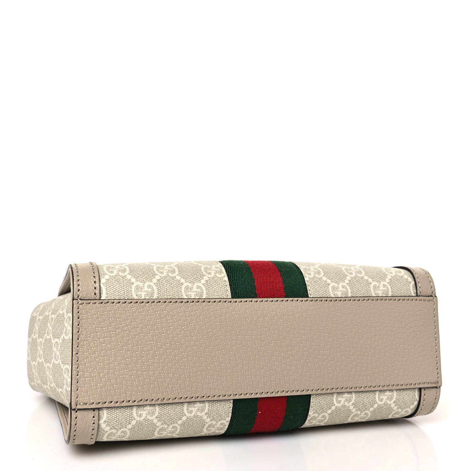 Gucci GG Supreme Monogram Textured Dollar Calfskin Web Small Ophidia Tote Bag Beige Mystic White Oatmeal 4 of 9