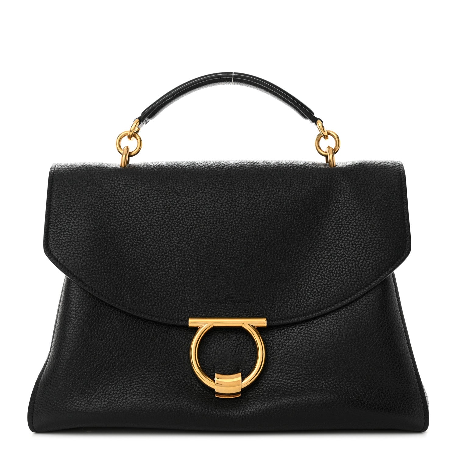 Salvatore Ferragamo Calfskin Medium Margot Top Handle Satchel Black 1 of 11