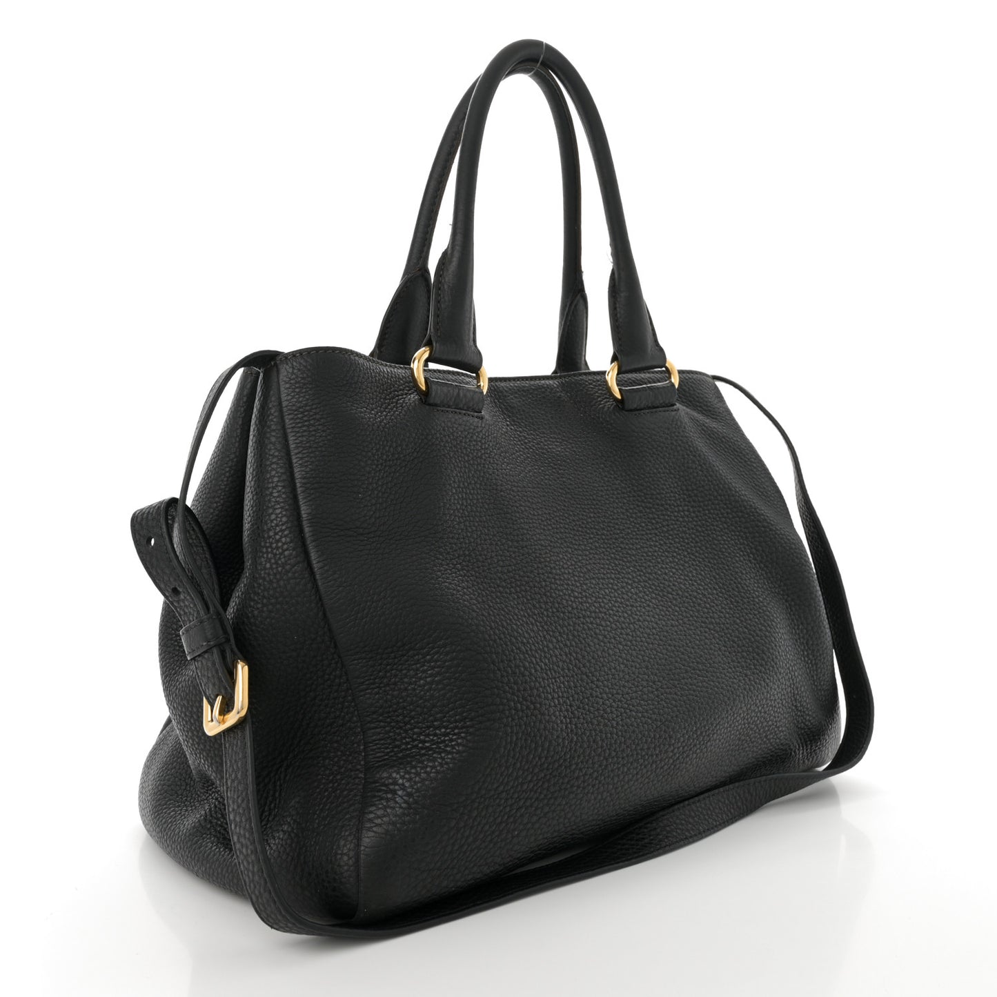Vitello Daino Shopping Satchel Black