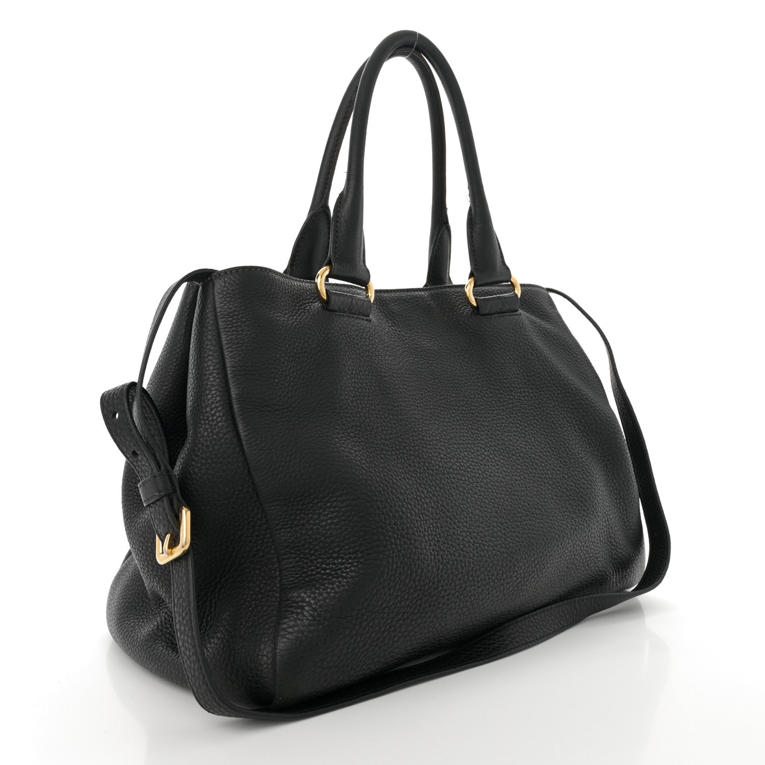 Prada Vitello Daino Shopping Satchel Black 3 of 15