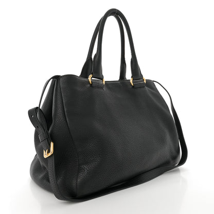 Prada Vitello Daino Shopping Satchel Black 3 of 15