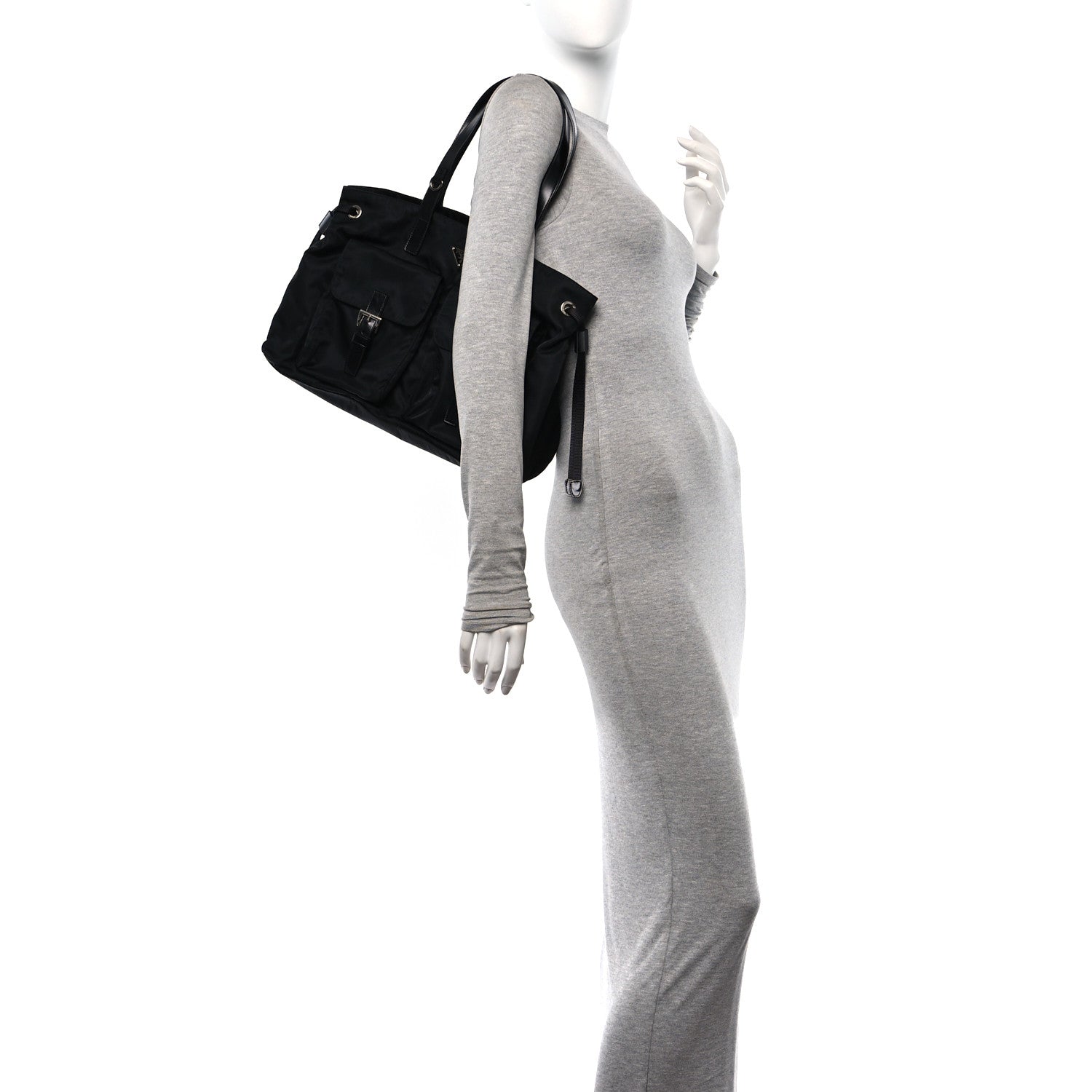 Prada Nylon Vela Shopping Tote Black 2 of 9