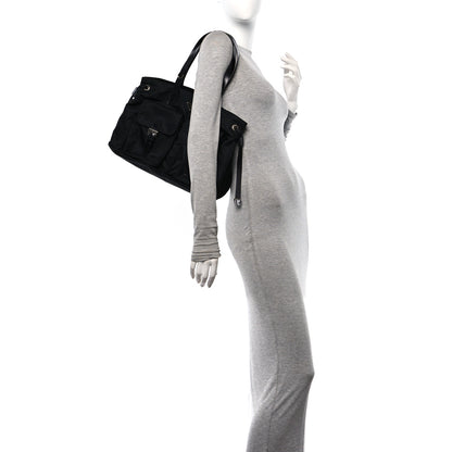 Prada Nylon Vela Shopping Tote Black 2 of 9