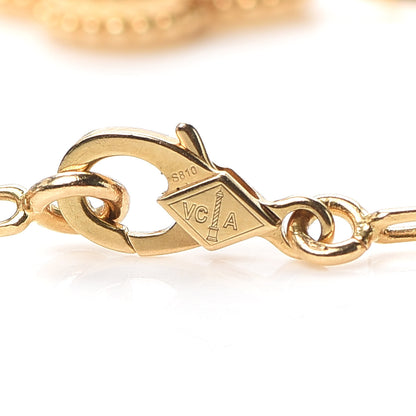 Van Cleef & Arpels 18K Yellow Gold Mother of Pearl 5 Motifs Vintage Alhambra Bracelet 4 of 8