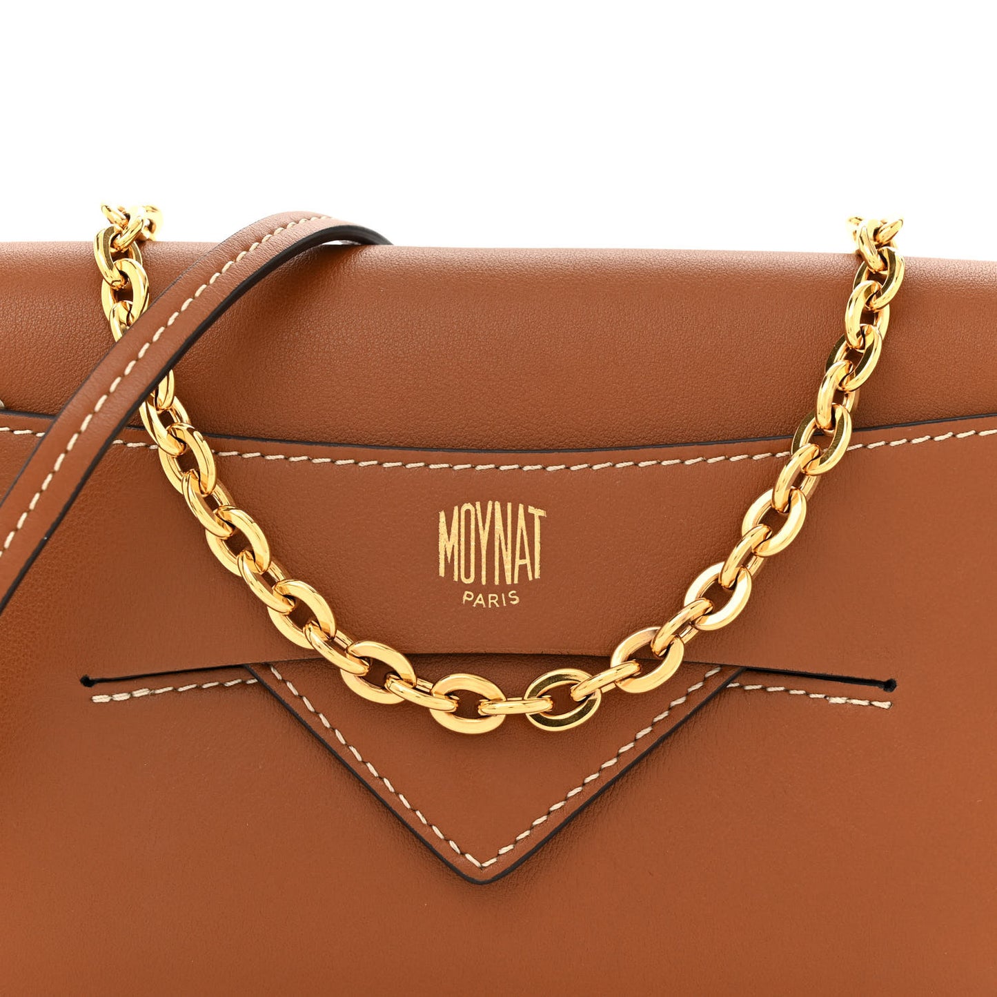 Calfskin Enveloppe Crossbody Bag Cognac