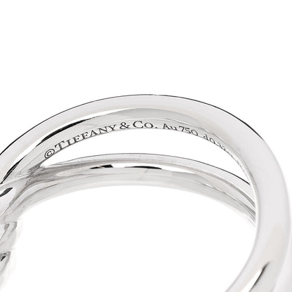 Tiffany 18K White Gold Diamond Double Row Knot Ring 54 7 4 of 5