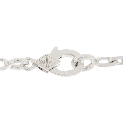 Van Cleef & Arpels 18K White Gold Mother of Pearl Chalcedony 6 Motifs Magic Alhambra Necklace 3 of 4