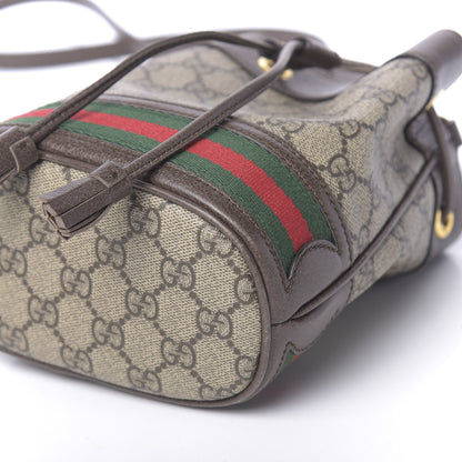 Gucci GG Supreme Monogram Web Mini Ophidia Bucket Bag Brown 14 of 14