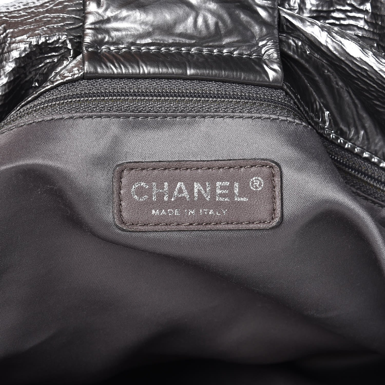 Chanel Vinyl Graphic Edge Accordion Flap Bag Silver 5 of 6