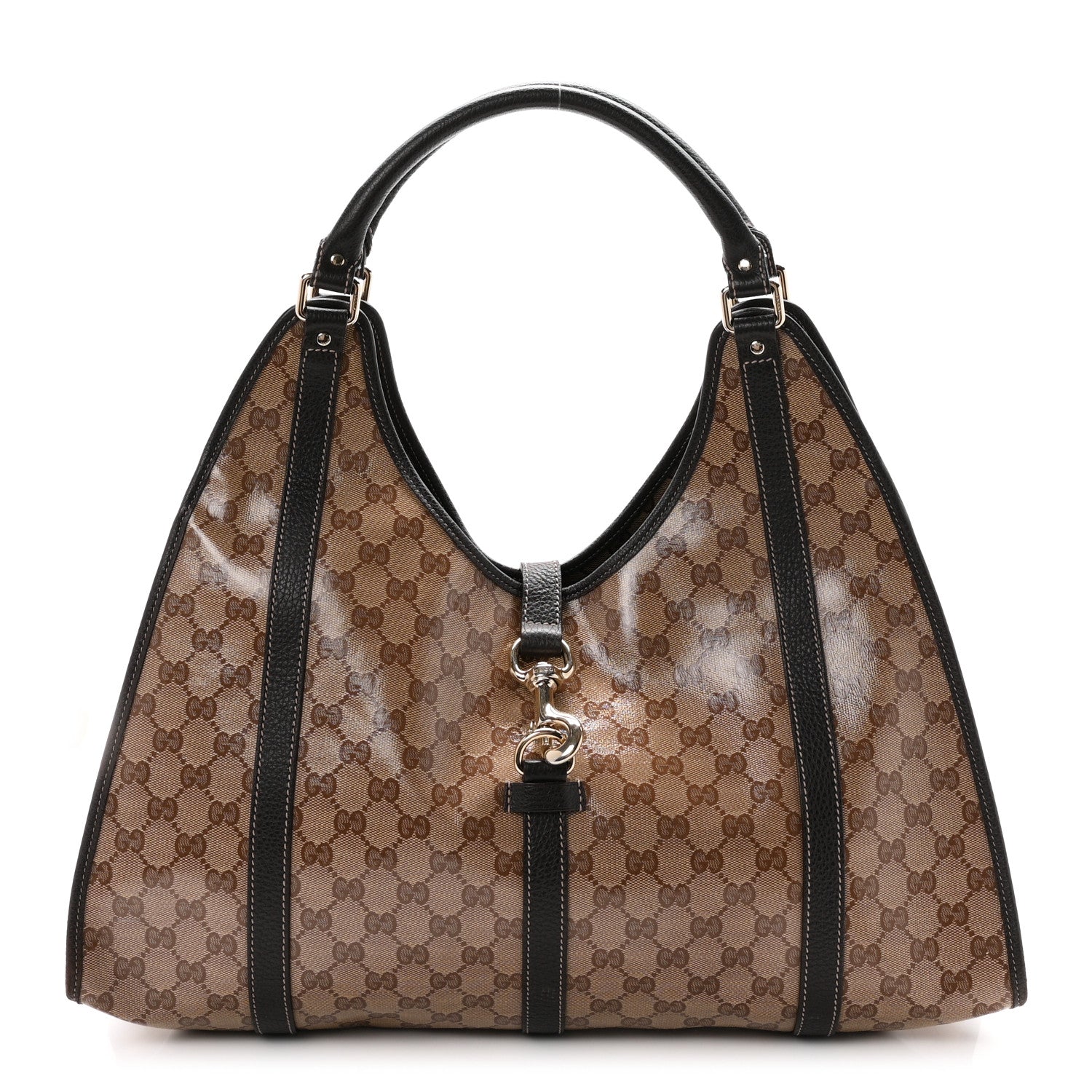 Gucci Crystal Monogram Dollar Calfskin Medium Joy Shoulder Bag Beige Ebony Testa Di Moro 1 of 10