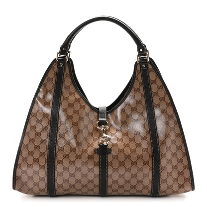 Gucci Crystal Monogram Dollar Calfskin Medium Joy Shoulder Bag Beige Ebony Testa Di Moro 1 of 10