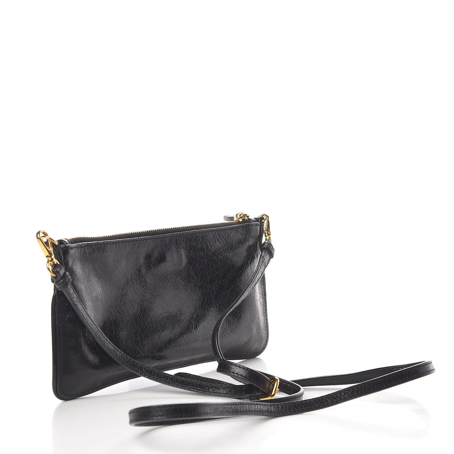 Prada Craquele Zip Crossbody Black 3 of 11