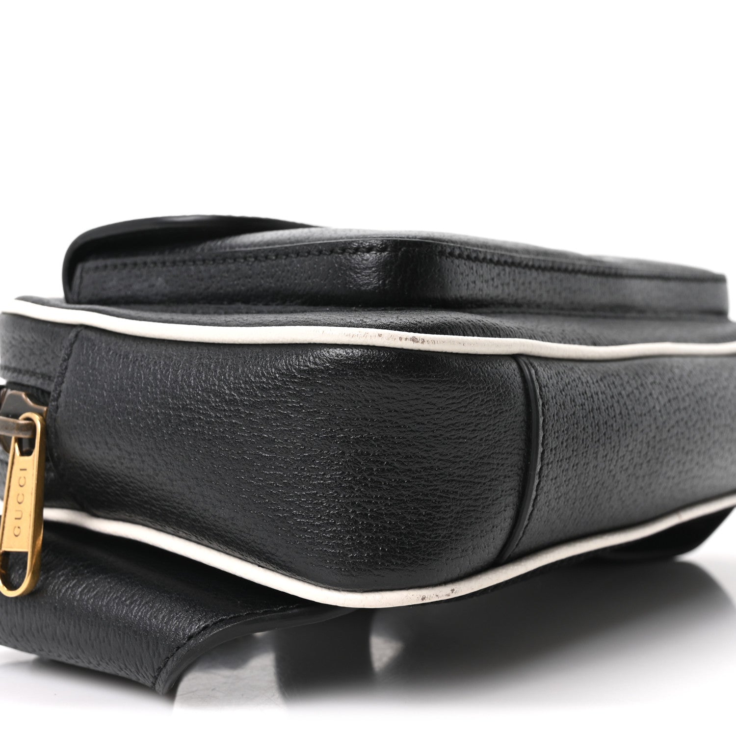 Gucci X ADIDAS Textured Dollar Calfskin Belt Bag Black 9 of 10