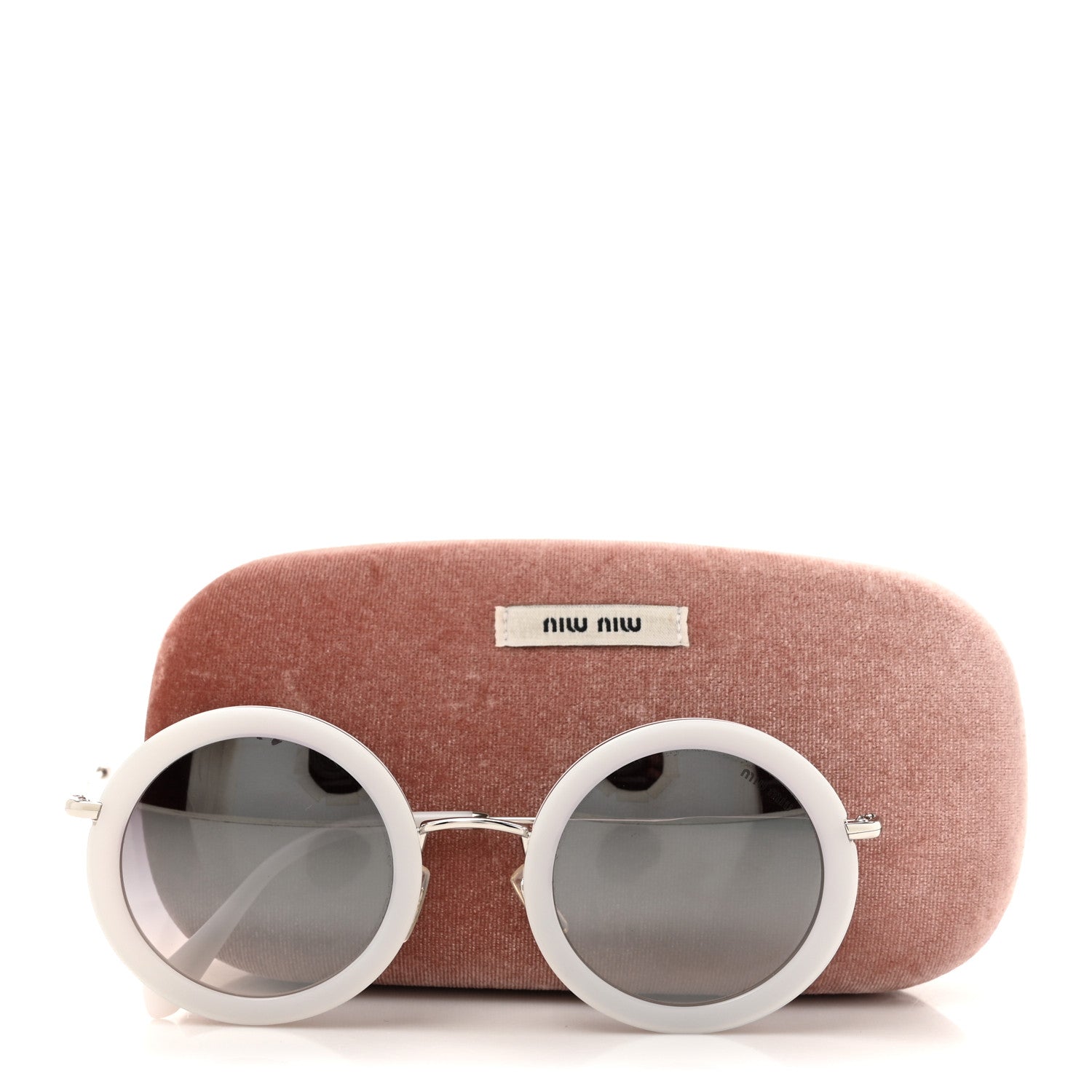Miu Miu Metal Round Sunglasses SMU59U White 8 of 8