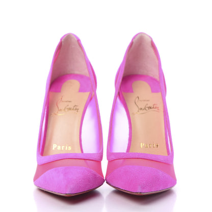 Christian Louboutin Veau Velours Rete Galativi 100 Pumps 37 Diva Pink 2 of 9