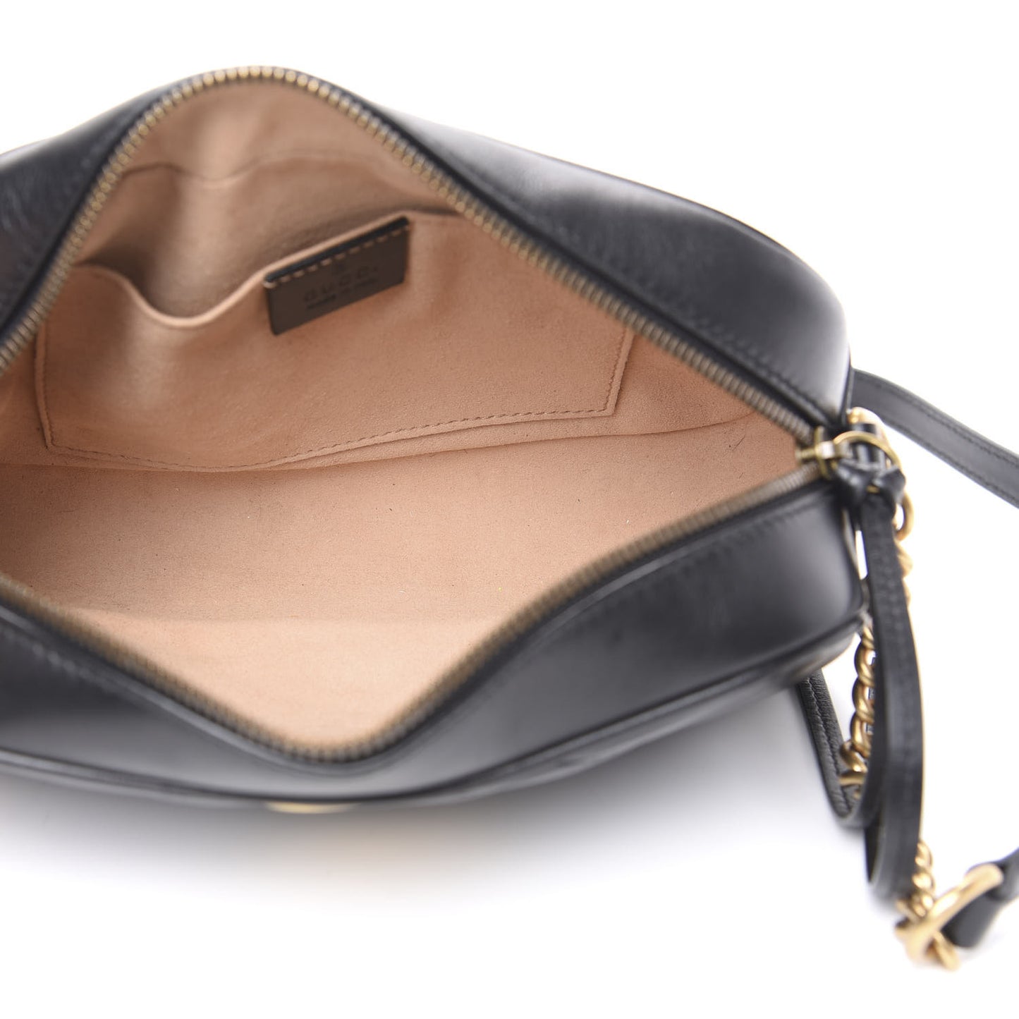Calfskin Matelasse Small GG Marmont Chain Shoulder Bag Black